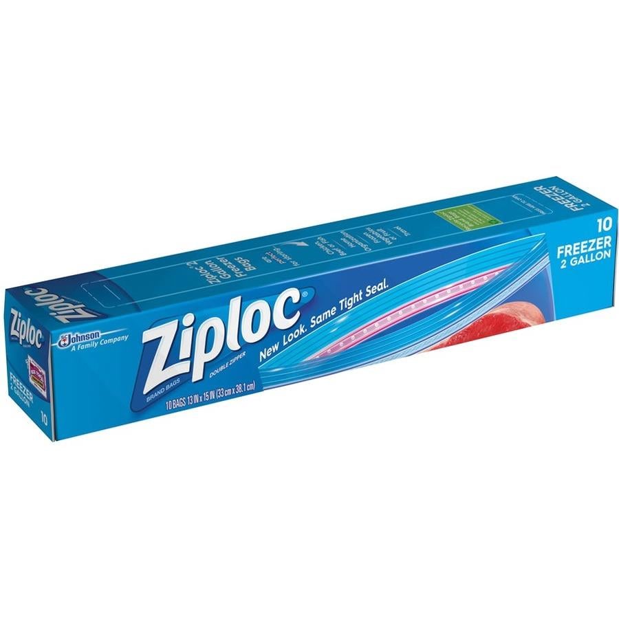  Ziploc HALF GALLON FREEZER Bags, Original Versaion Ziploc  Slider Freezer Gallon Smart Zip Bags