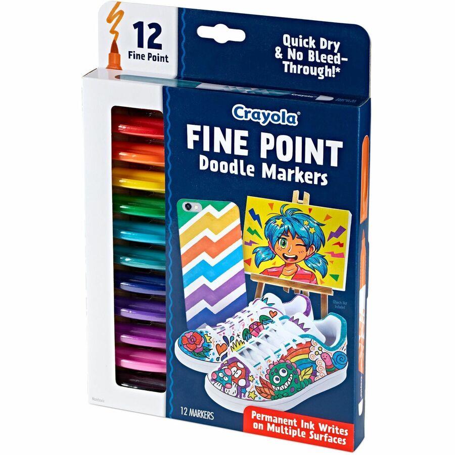 Crayola Doodle Markers - Fine Marker Point - Multicolor - 12 / Pack, CYO588312
