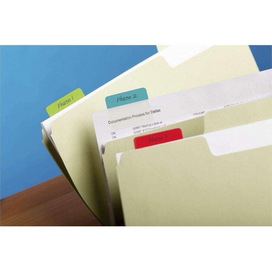 Post-it Tabs 1 Tabs, 1/5-Cut Tabs, Assorted Primary Colors, 1 Wide, 66/Pack (MMM686RYB)