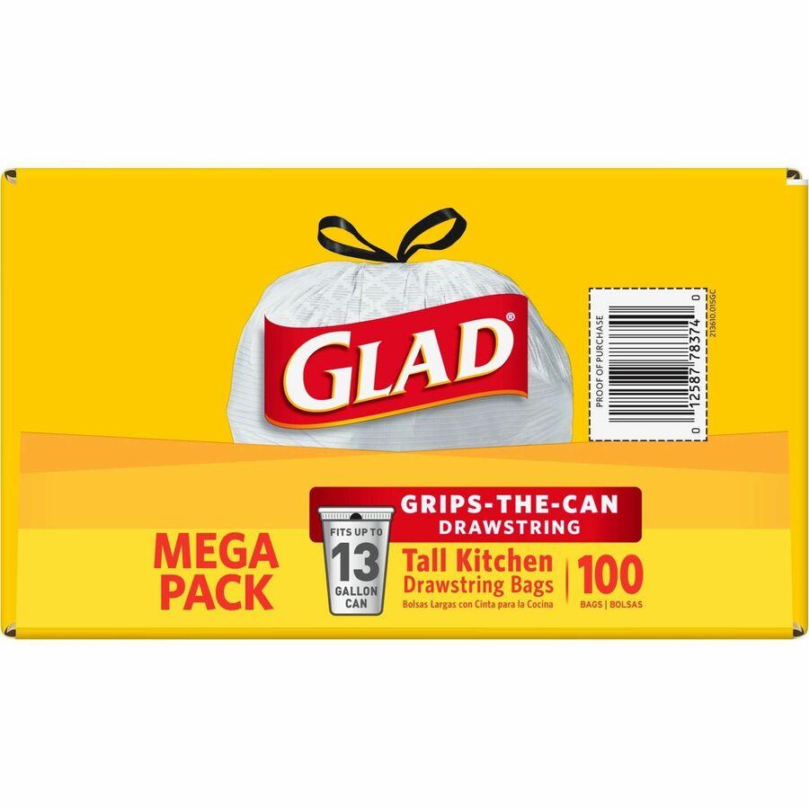 Glad ForceFlex Tall Kitchen Drawstring Trash Bags - 13 CLO78526CT, CLO  78526CT - Office Supply Hut