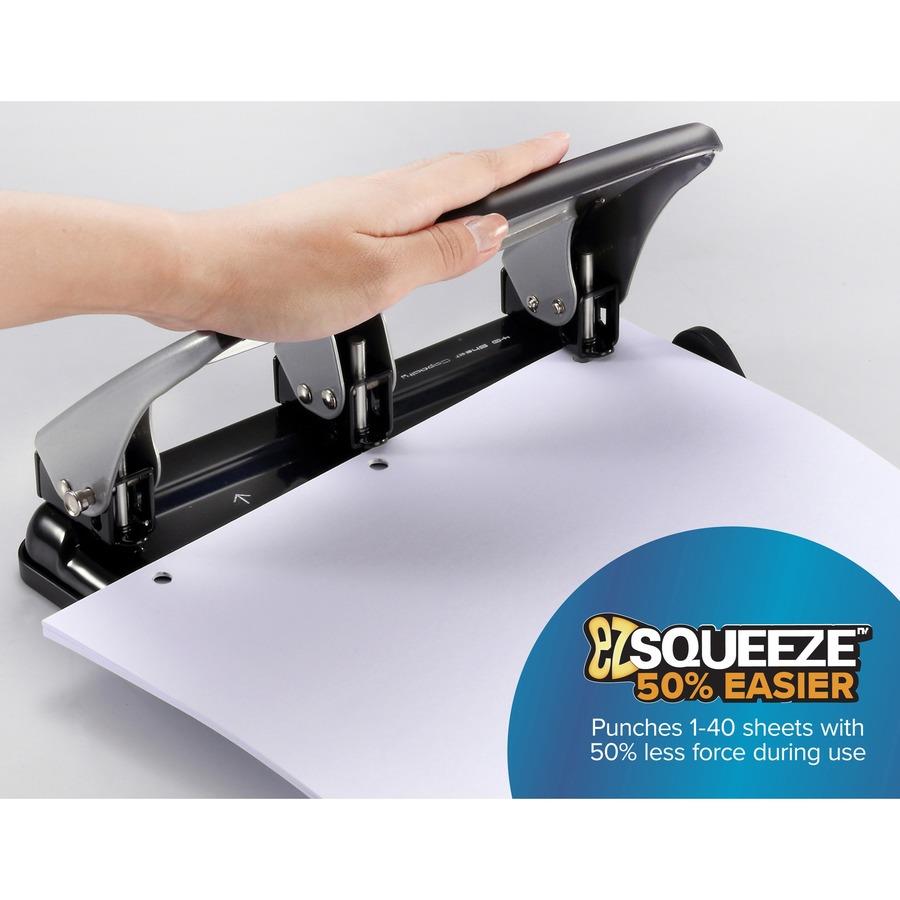 Officemate Heavy-Duty 3-Hole Punch with Padded Handle