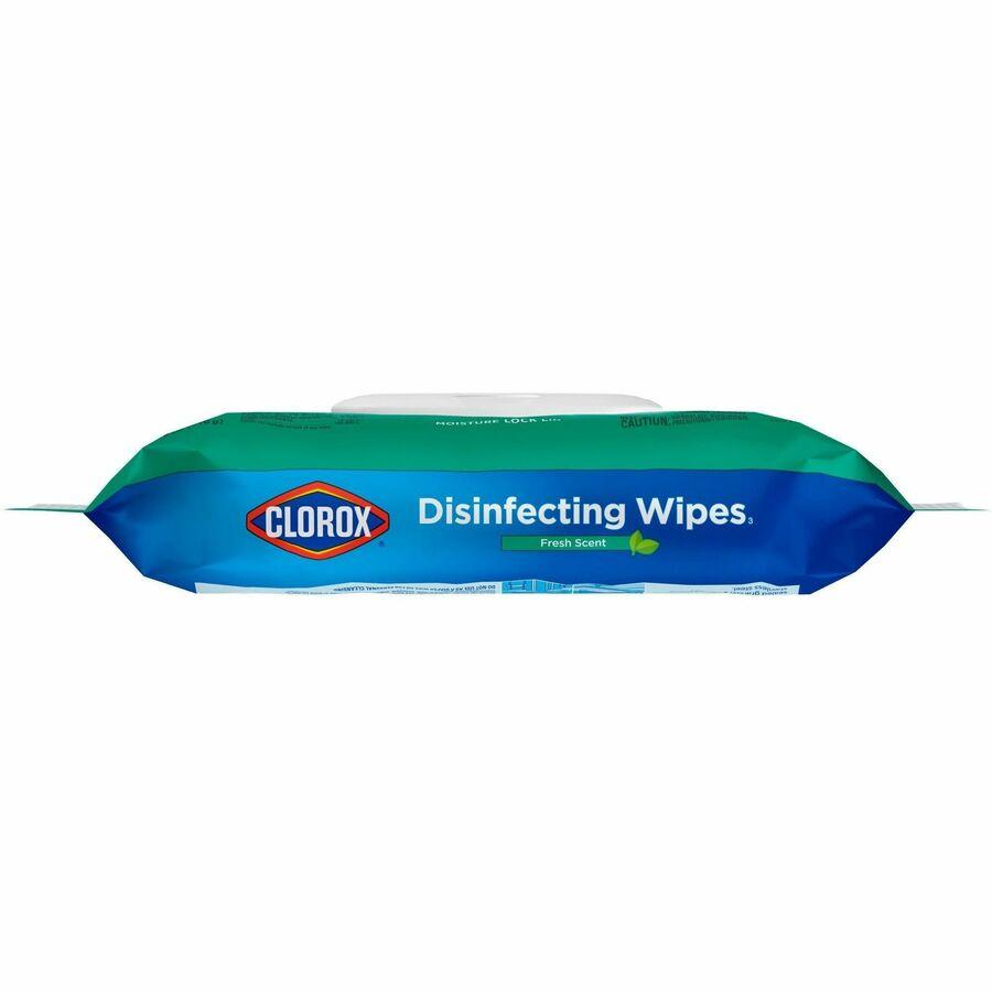 CLOROX DISINFECTING AND CLEANING WIPES FRESH SCENT, BLEACH-FREE 7 X 8  SHEET SIZE, 6 TUBS OF 75 WIPES PER CASE