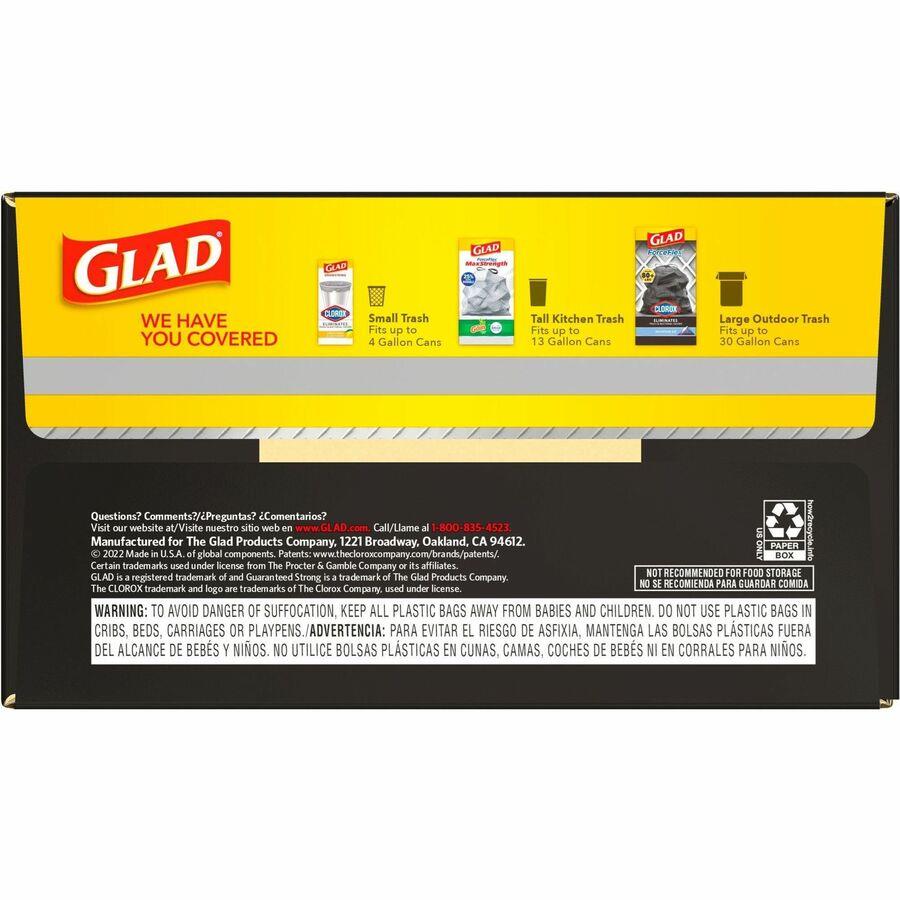 Glad Large Drawstring Trash Bags - Large Size - 30 gal CLO78952PL, CLO  78952PL - Office Supply Hut