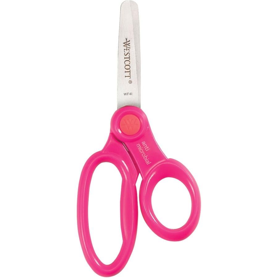 Fiskars 5 Blunt-tip Kids Scissors - Safety Edge Blade - Blunted Tip - Green, Turquoise, Blue, Red - 12 / Pack