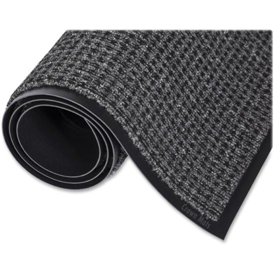 Genuine Joe Clean Step Outdoor Scraper Mat, 3 x 5 ft, Rubber, Black