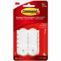 Command Small Wire Hooks Value Pack - 8 oz (226.8 g) Capacity - for Utensil  - White - 9 / Pack