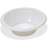 Genuine Joe ReusableDisposable 12 Oz. Plastic Bowls White Pack Of