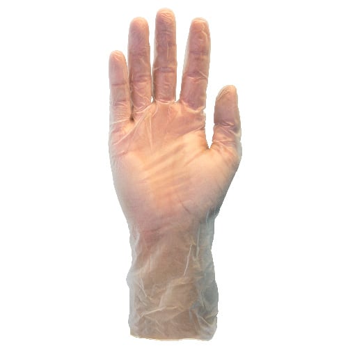 Vinyl Gloves, Large, Food Grade, Powder Free, Clear, Safety Zone