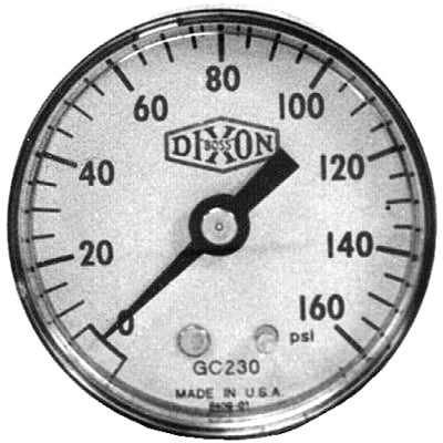 Buy Dixon Valve Standard Dry Gauges, 0 to 60 psi, 1/4 in NPT(M), 2 in ...