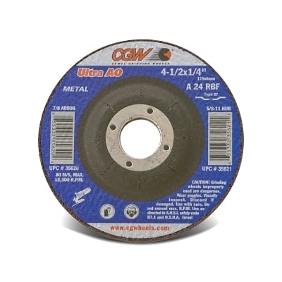 Depressed Center Wheel 6 in Dia 1/4 in Thick Hardness R 32 Pack 24 Grit Type 27 