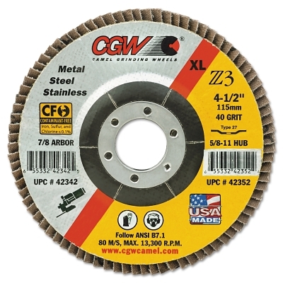Buy CGW Abrasives Premium Z3 XL T27 Flap Disc, 5