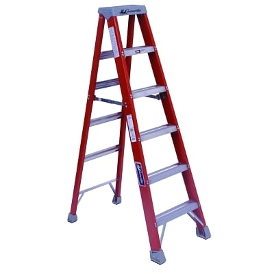 FM1500 Series Fiberglass Twin Front Ladder, 4 ft x 18 7/8 in, 300 lb ...