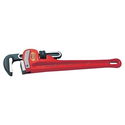 Ridge Tool Company Heavy-Duty Straight Pipe Wrench, Steel Jaw, 12 in ...