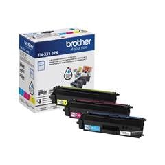 Brother Standard Yield Color Toner Cartridge Multi-Pack (Cyan, Magenta and Yellow) (Includes TN331C, TN331M, TN331Y) (1,500 Yield) BRTTN3313PK