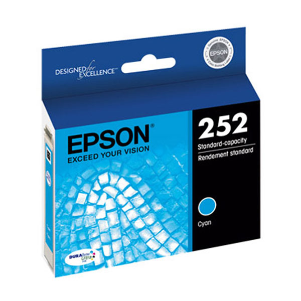 Epson (252) DURABrite Ultra Cyan Ink Cartridge (300 Yield) - Perfect ...